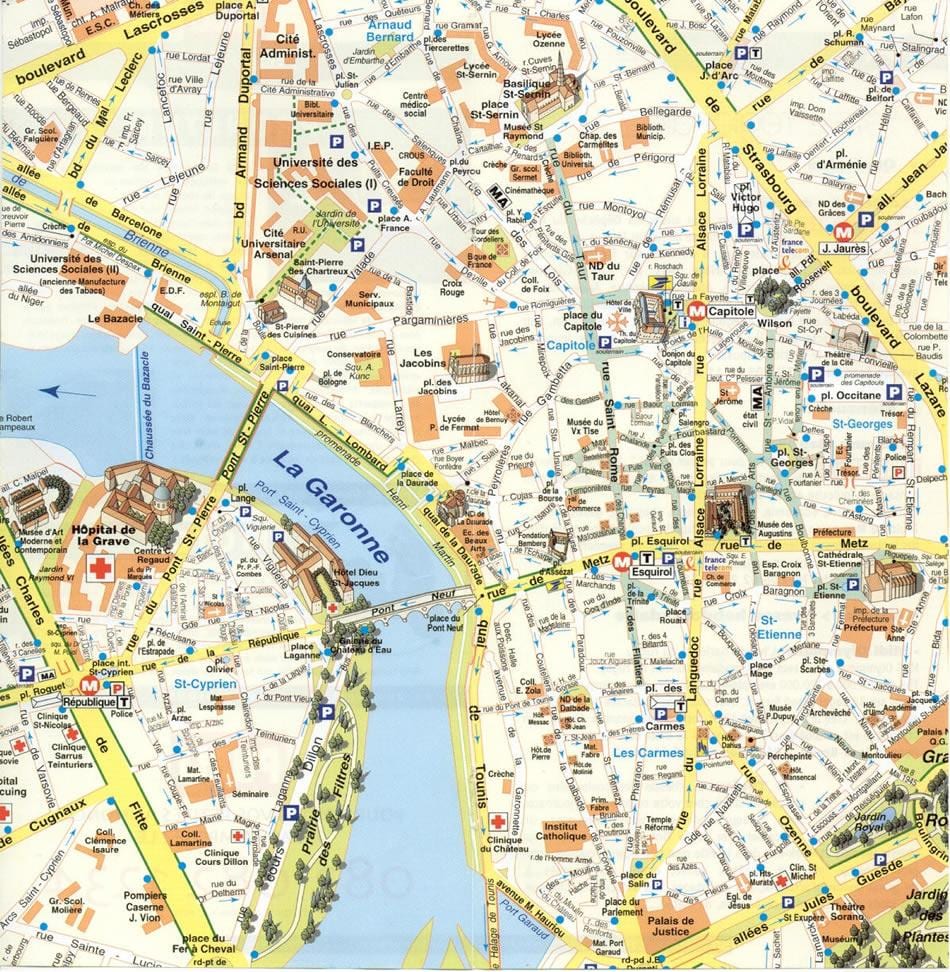 kort af Toulouse úthverfi